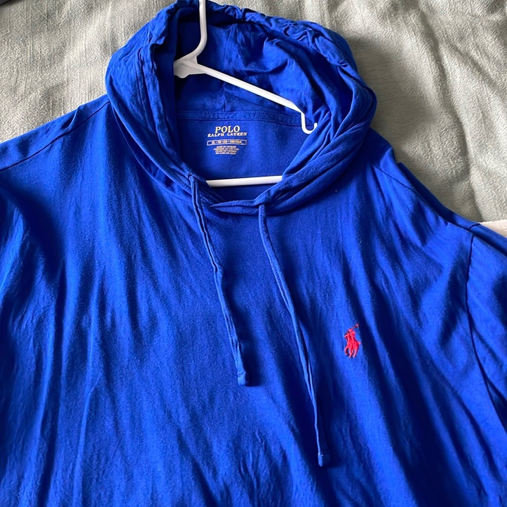 Men’s XL Long sleeve Ralph Lauren T shirt material Hoodie! Perfect condition.